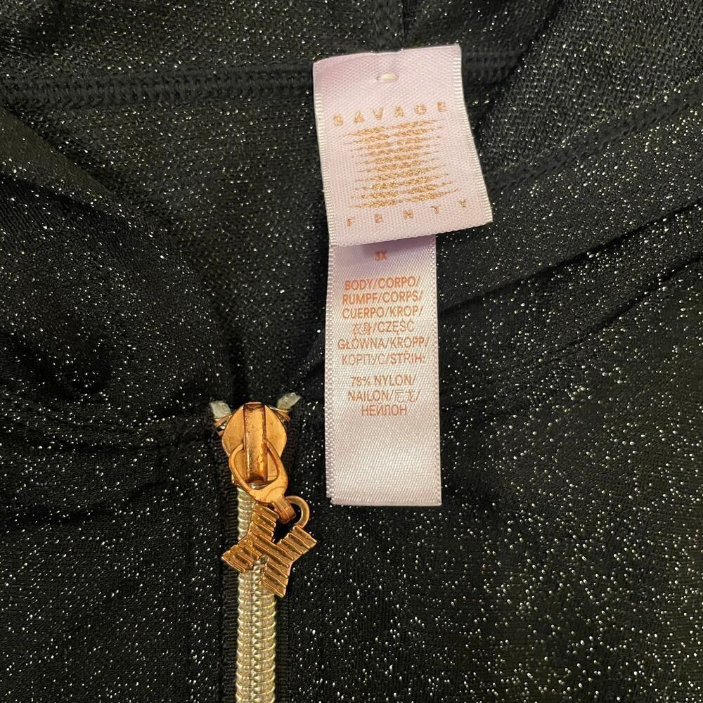 Savage X Fenty 3X Sleep & Shine Jumpsuit | Hooded Gold Zip Black Caviar Sold Out - Picture 8 of 11